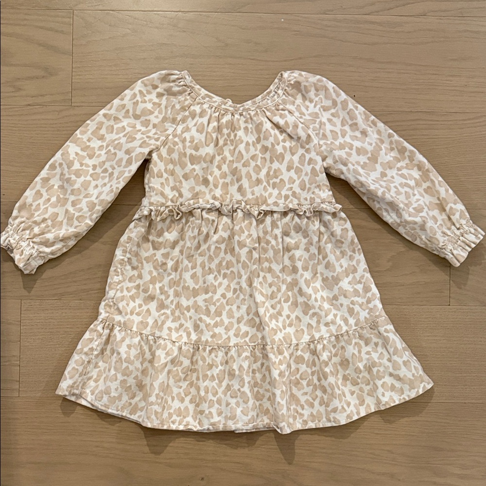 GAP Cream and Tan Leopard Print Kids Dress